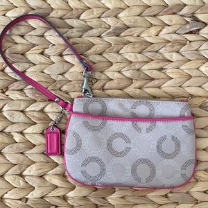Coach Pink & Champagne Wristlet